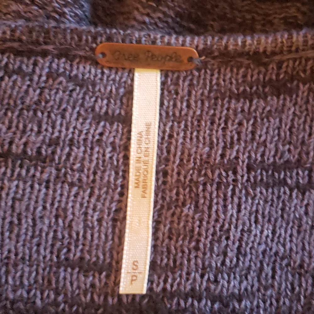 Free People Gotham Faux Wrap Sweater Navy Blue - Picture 5 of 5